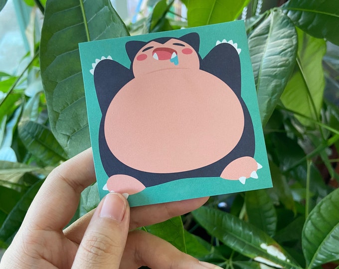 Snorlax Sticky Notes - 50 Sheets - Etsy
