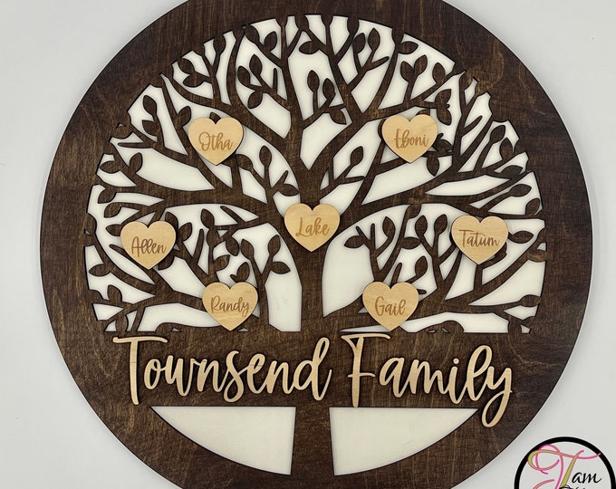 Personalized Family Tree Wall Decor | Mother's Day Gift | Gift for Mom | Grandkids Sign | Family Tree | Mom Gift | Grandparents Gift | Nana