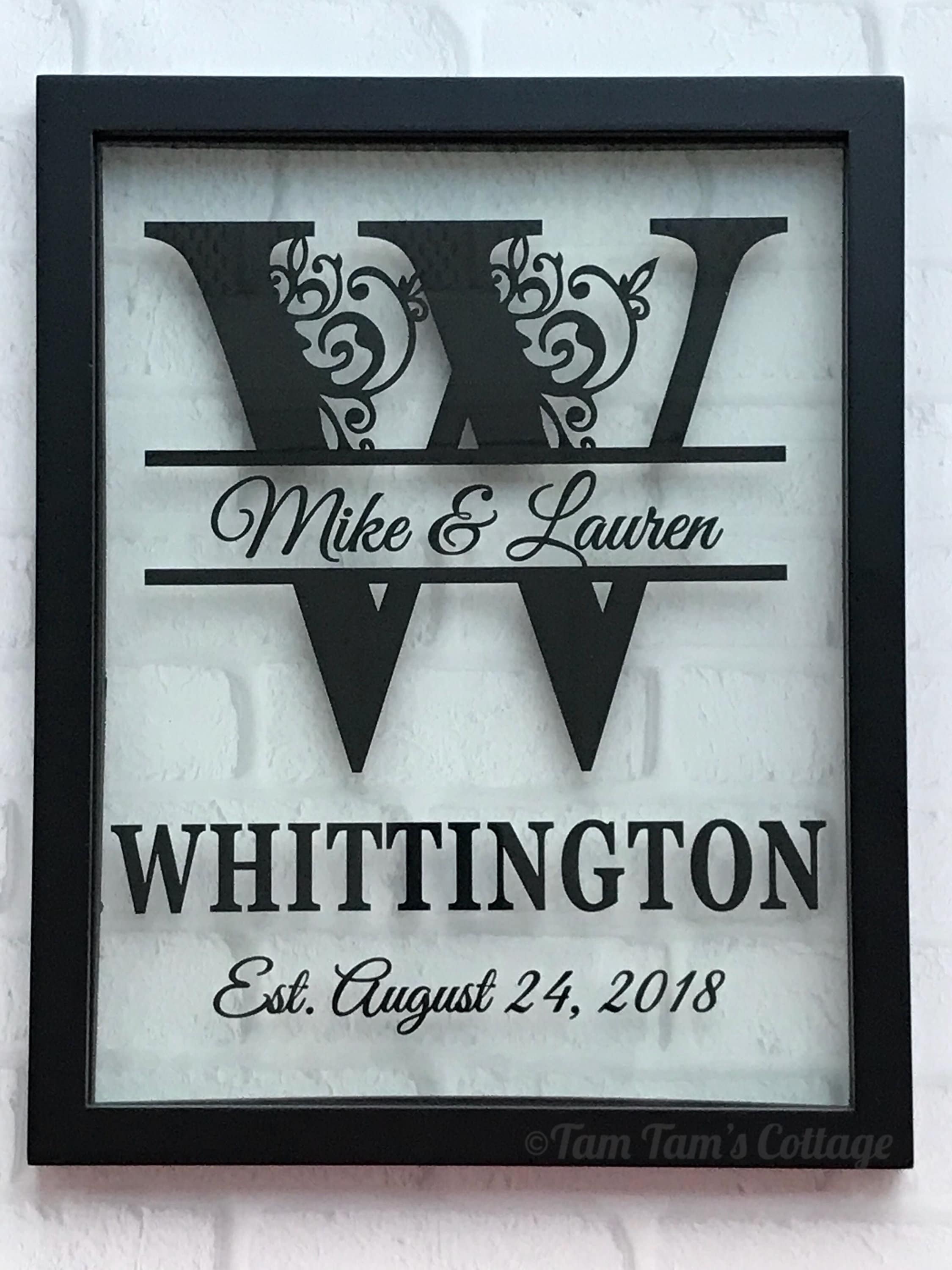 Personalized Floating Frame Split Letter, Wedding Gift, Anniversary G…