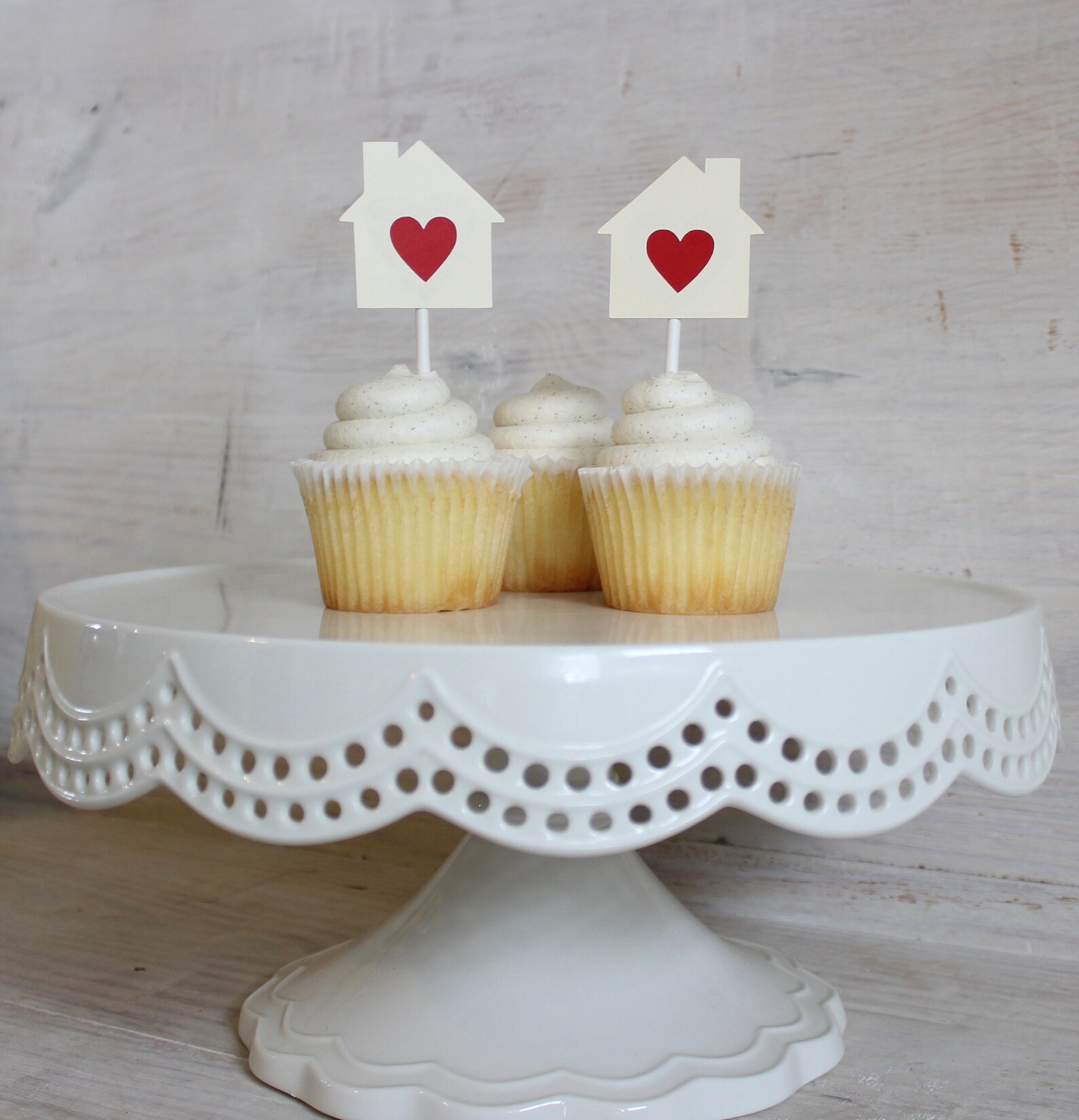 Housewarming Party Cupcake Toppers Set of 12 House Cupcake Etsy