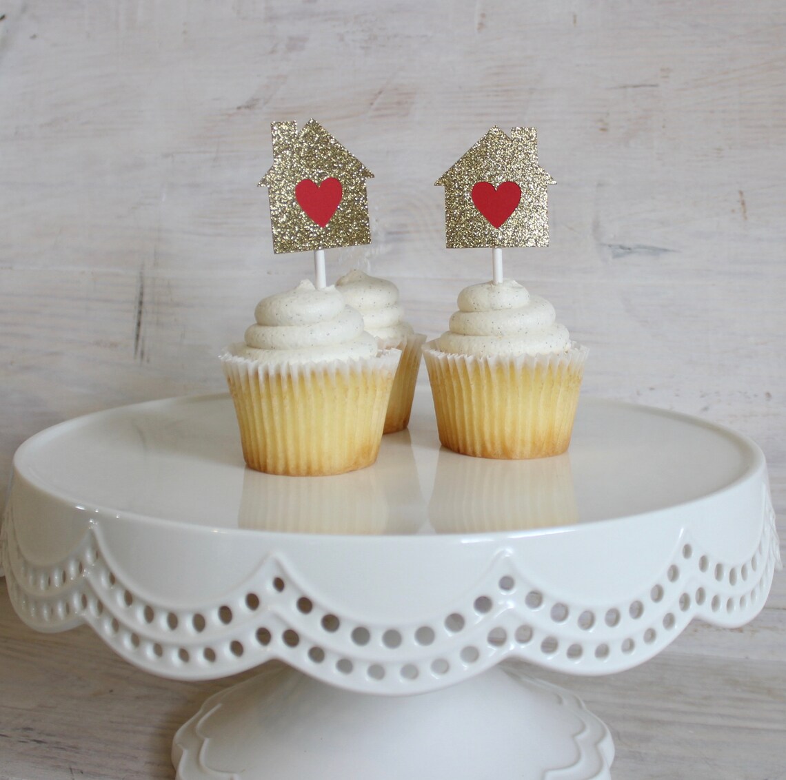 Housewarming Party Cupcake Toppers Set of 12 House Cupcake Etsy