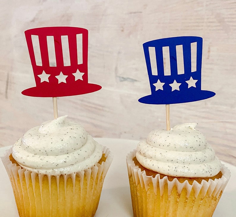 Fourth of July Cupcake Toppers America party decorations USA Etsy