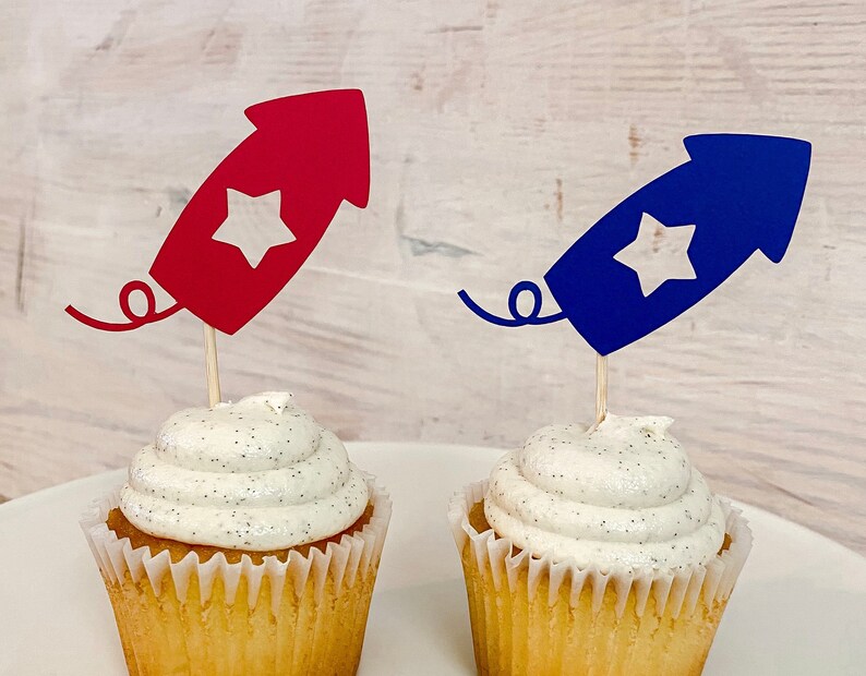 Fourth of July Cupcake Toppers America party decorations USA Etsy