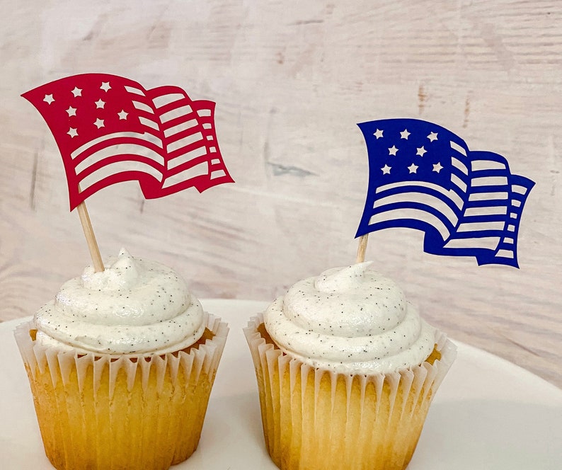 Fourth of July Cupcake Toppers America party decorations USA Etsy