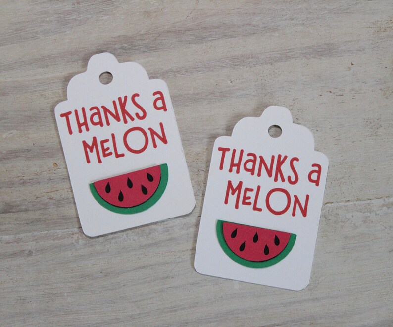 Thanks a Melon Favor Tags Set of 12 Watermelon Gift Tags One Etsy