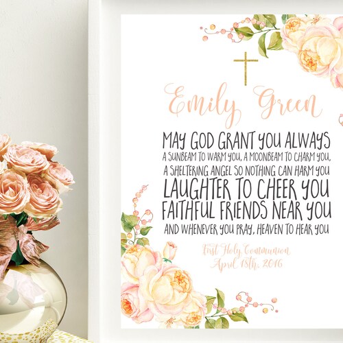 Personalized Godmother Baptism Gift Girl Irish Blessing Etsy