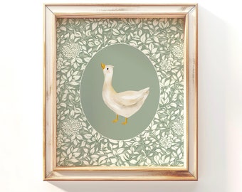 Goose Nursery Print: Vintage Cottagecore Wall Art (Digital Download)