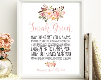 Irish Blessing First Communion Girl Baptism Girl Gift Blessing Christening Gift Newborn gift print Scripture Nursery Bible Verse idb166