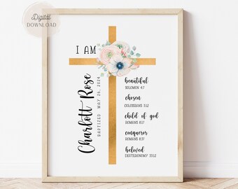 Baptism gifts, Christening gift from godmother, Personalized Goddaughter, May God Grant you Baptism Sign, Girl Nursery Wall Art, communion