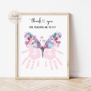 Butterfly Handprint Art, Thank You For Helping fly, Handprint Appreciation, teacher Daycare Babysitter Pre-School, thank you teaching image 1