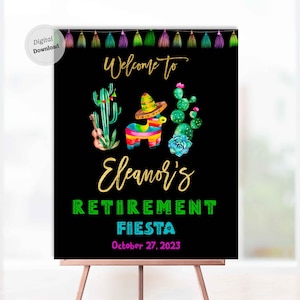 Fiesta Ruhestand Willkommensschild Fiesta Ruhestand Dekorationen download Printable Mexiko Banner Poster