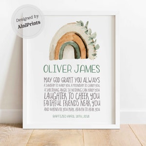 First communion gift boy Personalized Baptism Gift boy Christening gifts dedication gift godson gift Baptism baby name Bible Verse print