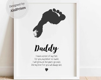 Footprint poem for dad fathers day gift footprint art Fathers Day Activities printable Daycare memory keepsake Gift Craft DIY