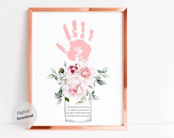 Handprint mothers day Poem Mothers day card craft printable bouquet grandma mom mum nana Baby Art Daycare Activities Gift Craft DIY