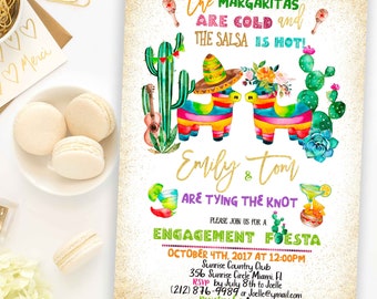 Engagement Fiesta Invitation: Couples Shower, Mexican Theme (Digital Download)
