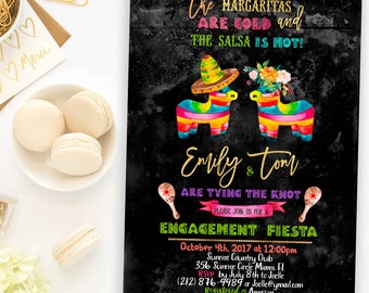 Engagement Fiesta Invitation: Couples Shower, Mexican Theme (Digital Download)