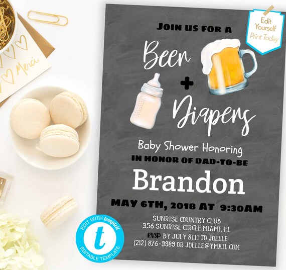 Papa Detre Inviter La Biere Et Les Couches Invitent Couches Etsy Canada