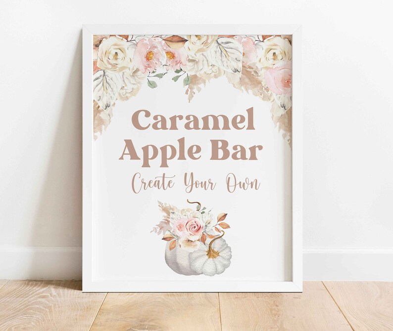 Caramel Apple Bar Sign Printable Dessert Table Birthday Etsy