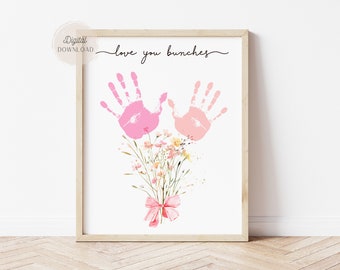 Handprint flowers, Mothers day crafts, Mother's Day Crafts, Hand Print mothers day gift, Preschoolers, Flowers Arts And Crafts For Kids