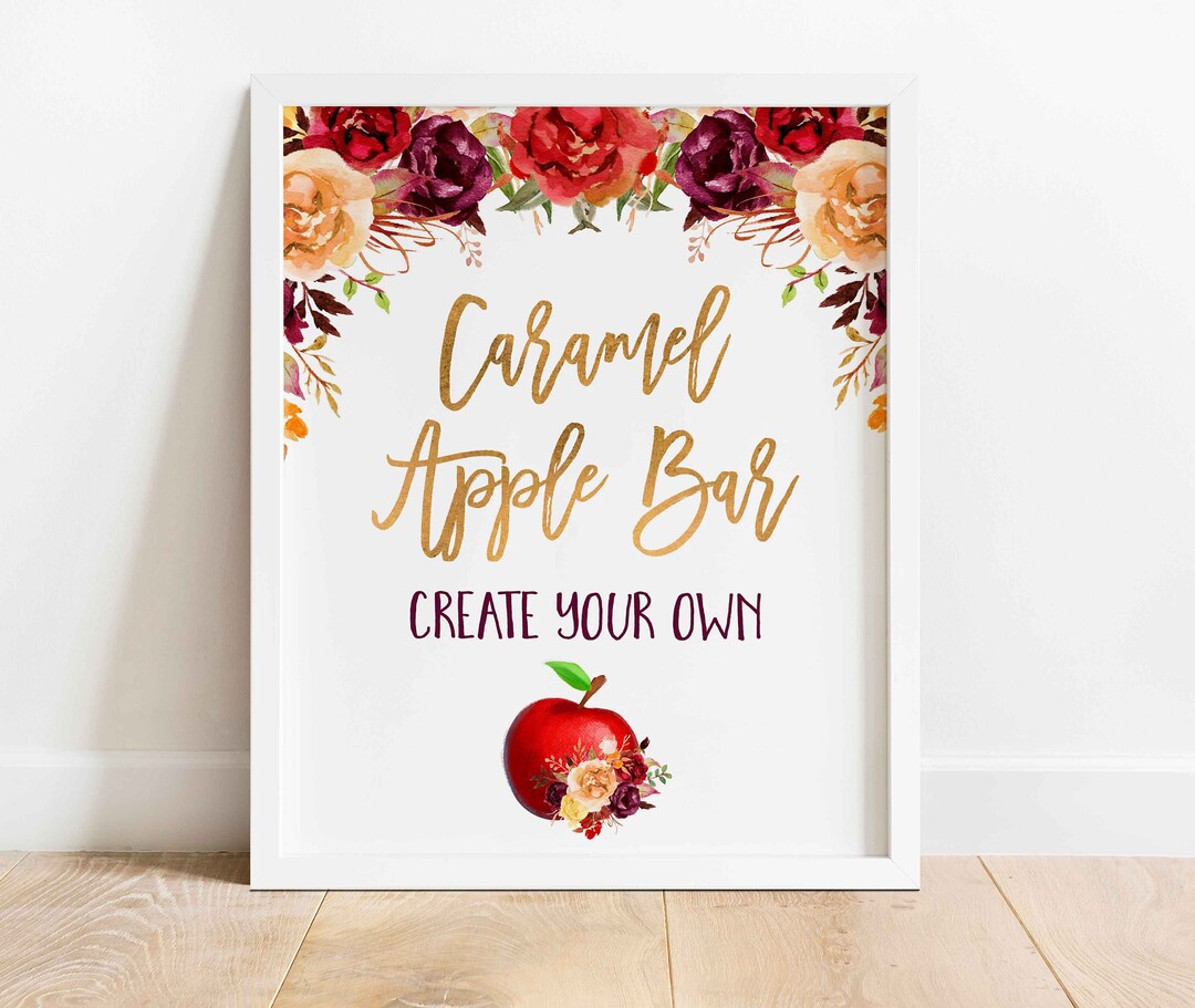Caramel Apple Bar Sign Fall Printable Dessert Table Sign Etsy Caramel Apple Bar Sign Fall Printable Dessert Table Sign Etsy