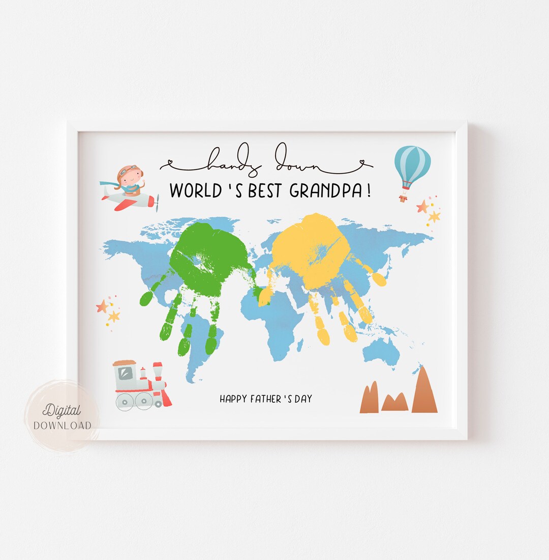 Best Grandpa Hands Down, Fathers Day Crafts for Grandpa, Father's Day ...