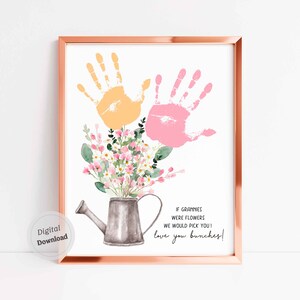 Geschenk Oma Handabdruck Geschenk Oma Blumen Geschenk Oma Geburtstagsgeschenk zum selbst ausdrucken