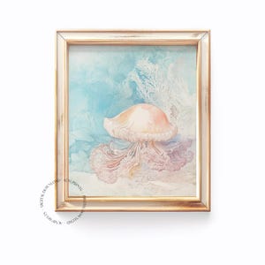 Jellyfish Ocean Wall Art, Coastal Nursery Print, Pastel Sea Life Decor, Underwater Fantasy Illustration, Marine Theme Poster, Printable