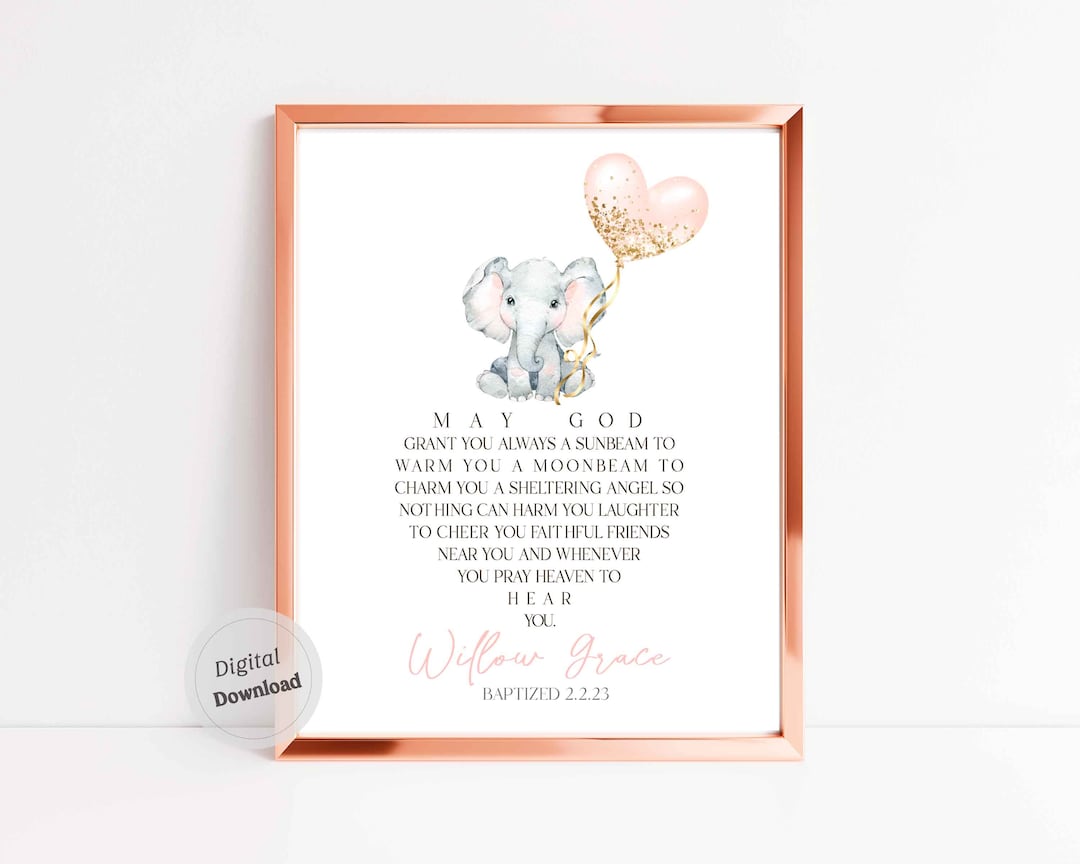 Baptism Gift Girl Personalized Baptism Print Bible Verse Christening