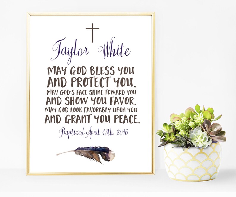 Blessing Baby name sign Godparents Gift First Communion gift Etsy
