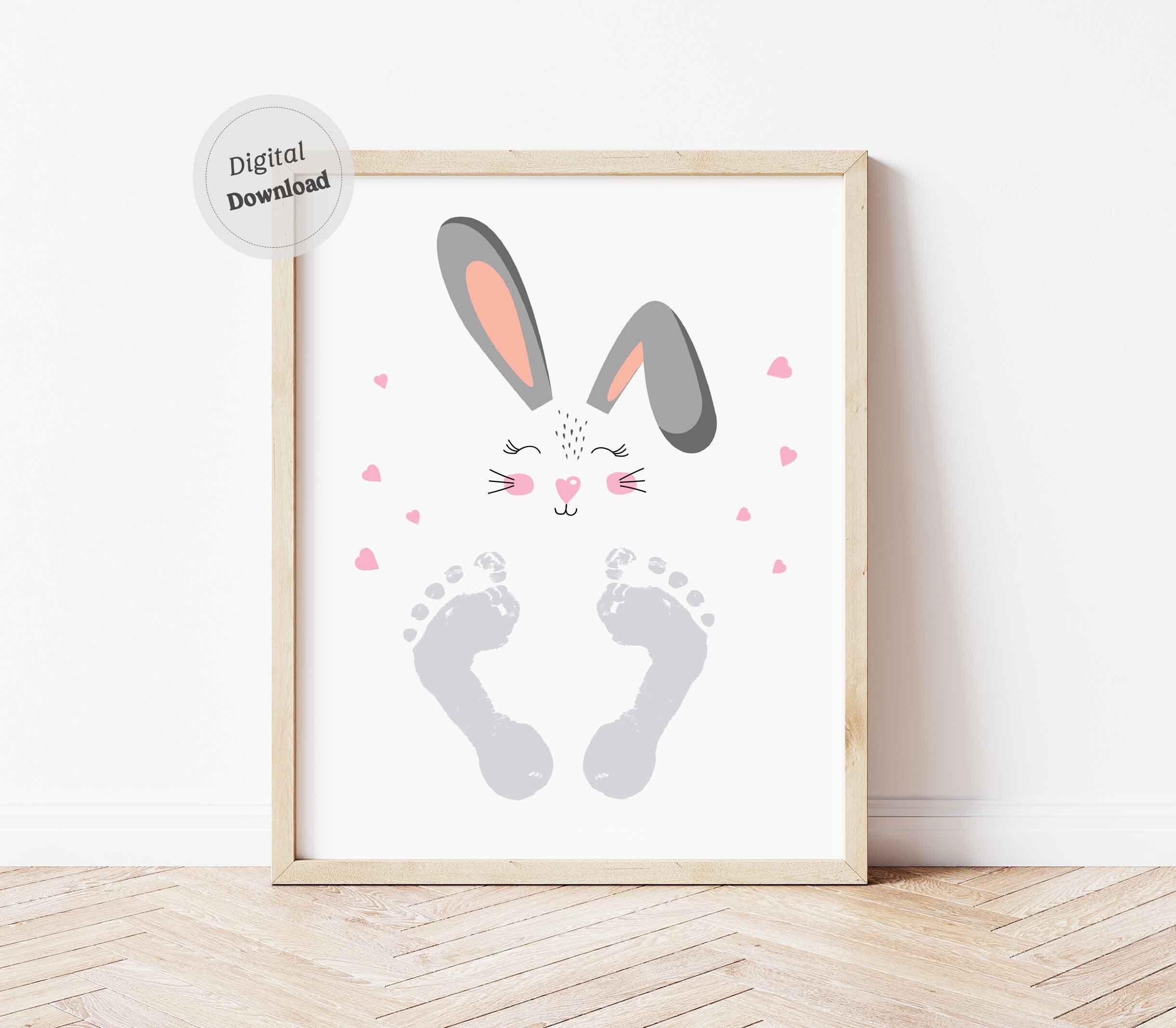 Easter Bunny Footprint Printable My First Easter Handprint Art Etsy