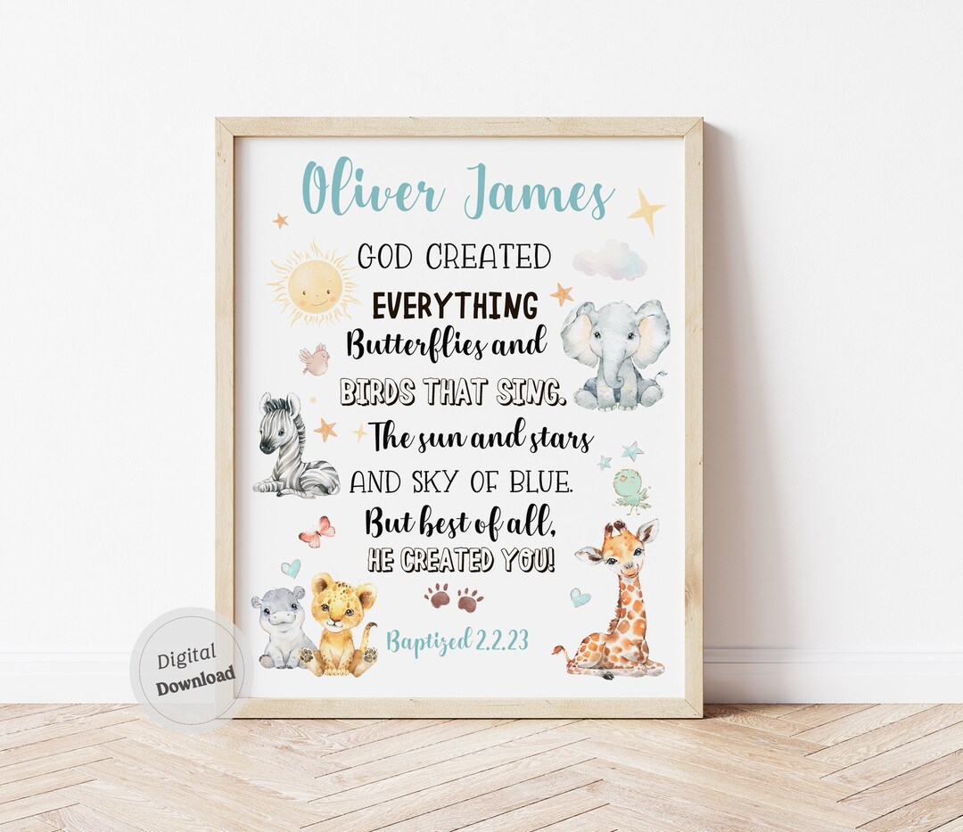Personalised Baptism Boy Gift Printable Christening Gifts Etsy