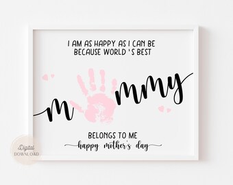 Worlds best mom, Mother's day handprint art, Mothers day crafts,  Activities Preschoolers kindergarten Printable, Mommy Mummy card