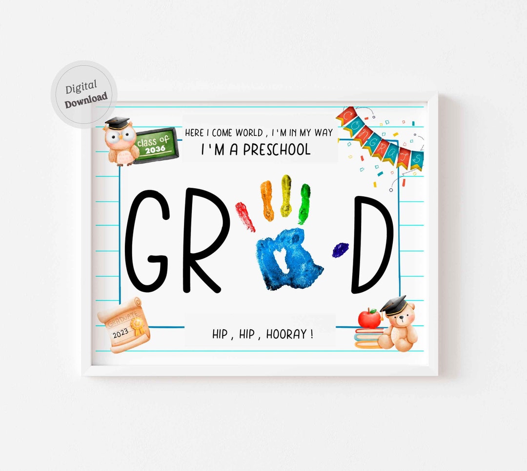 Pre-k Graduation Handprint Sign Handprint Art Template Preschooler ...