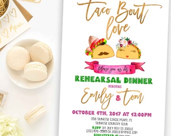 Taco Bout Love Fiesta Rehearsal Dinner Invitation (Digital Download)