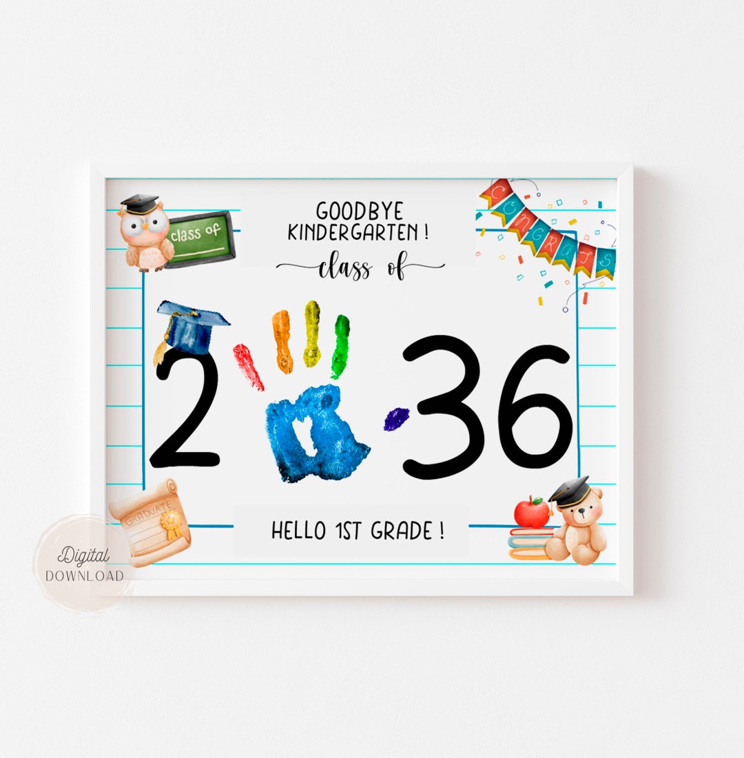Kindergarten Graduation Sign, Graduation Craft, Handprint Art ...