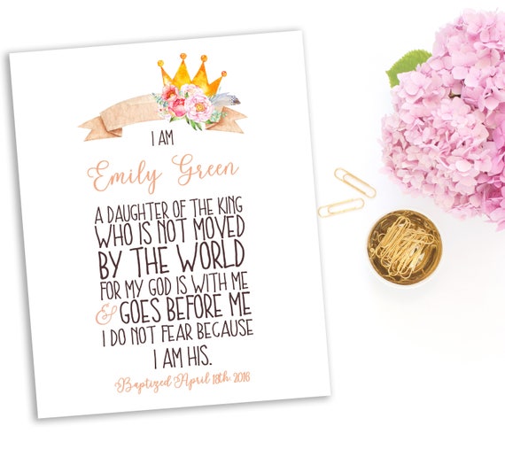 baby girl bible verse baptism girl gift i am the daughter of a etsy