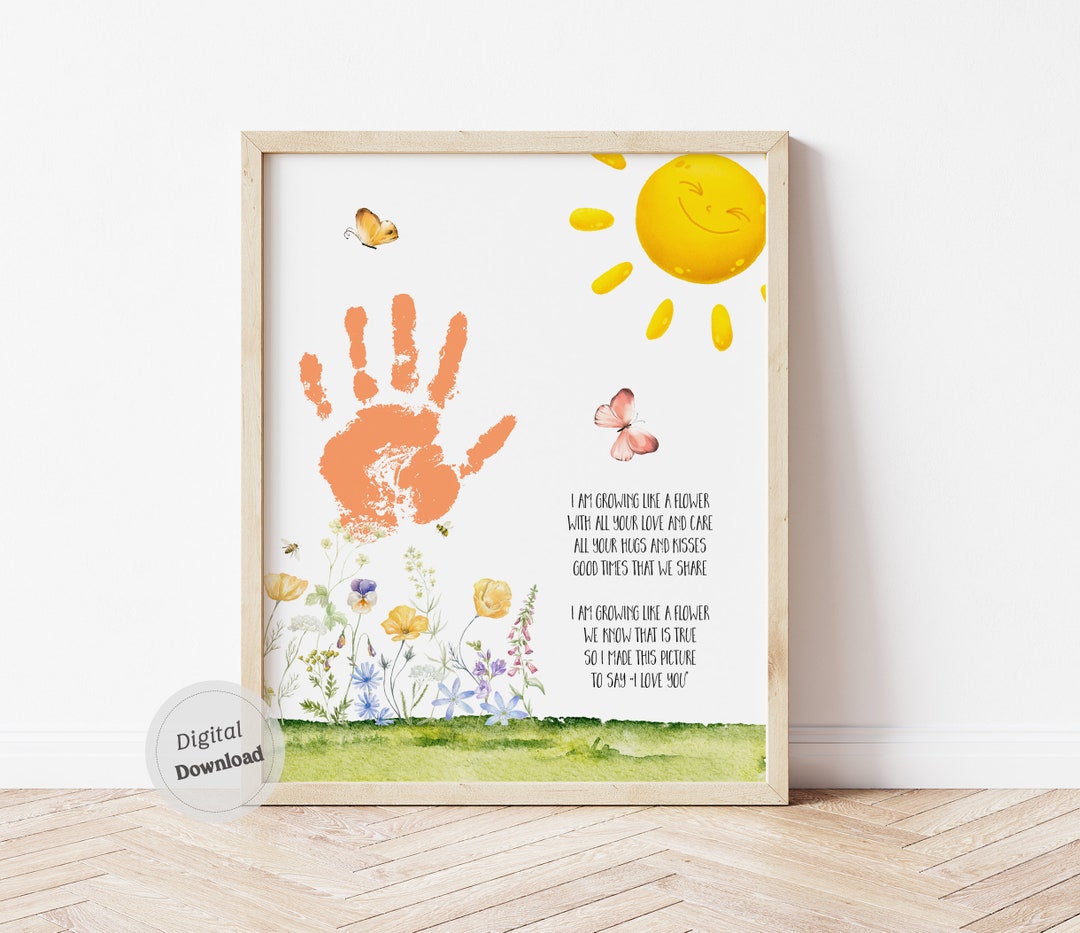 I'm Growing Like a Flower Handprint Poem Art Printable Craft Mother's
