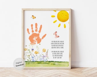 I'm Growing Like a Flower Handprint Poem art printable craft Mother's Day Flowers Mom Grandparents day gift thank you