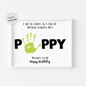 Worlds Best Poppy Handprint art pour carte d’anniversaire grand-père Activités imprimables Empreinte Art Garderie souvenir souvenir Cadeau Artisanat DIY