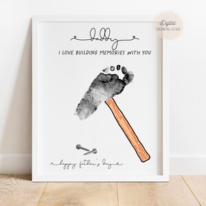 Créations artistiques pour la fête des pères, création d'empreintes de pas pour la fête des pères, modèle d'impression d'empreintes de pied, modèle imprimable d'empreinte de pied
