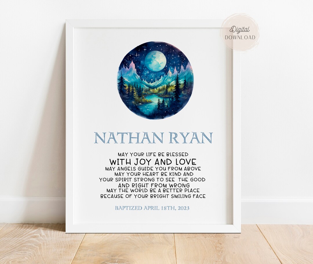 Baptism Gift Boy, Irish Blessing Prayer, Christening Gift for Godchild