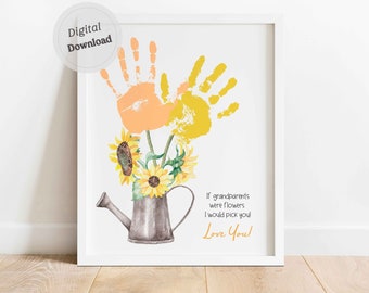 If Grandparents were Handprint Grandparents day craft printable Footprint Art Daycare Activities DIY memory keepsake toddler Gift Craft DIY