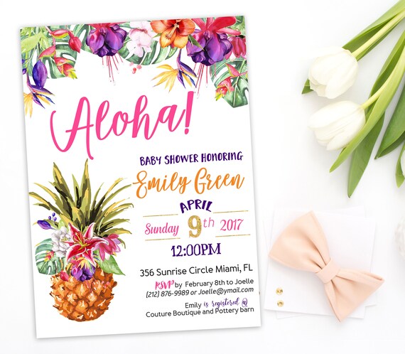 pineapple baby shower invitations