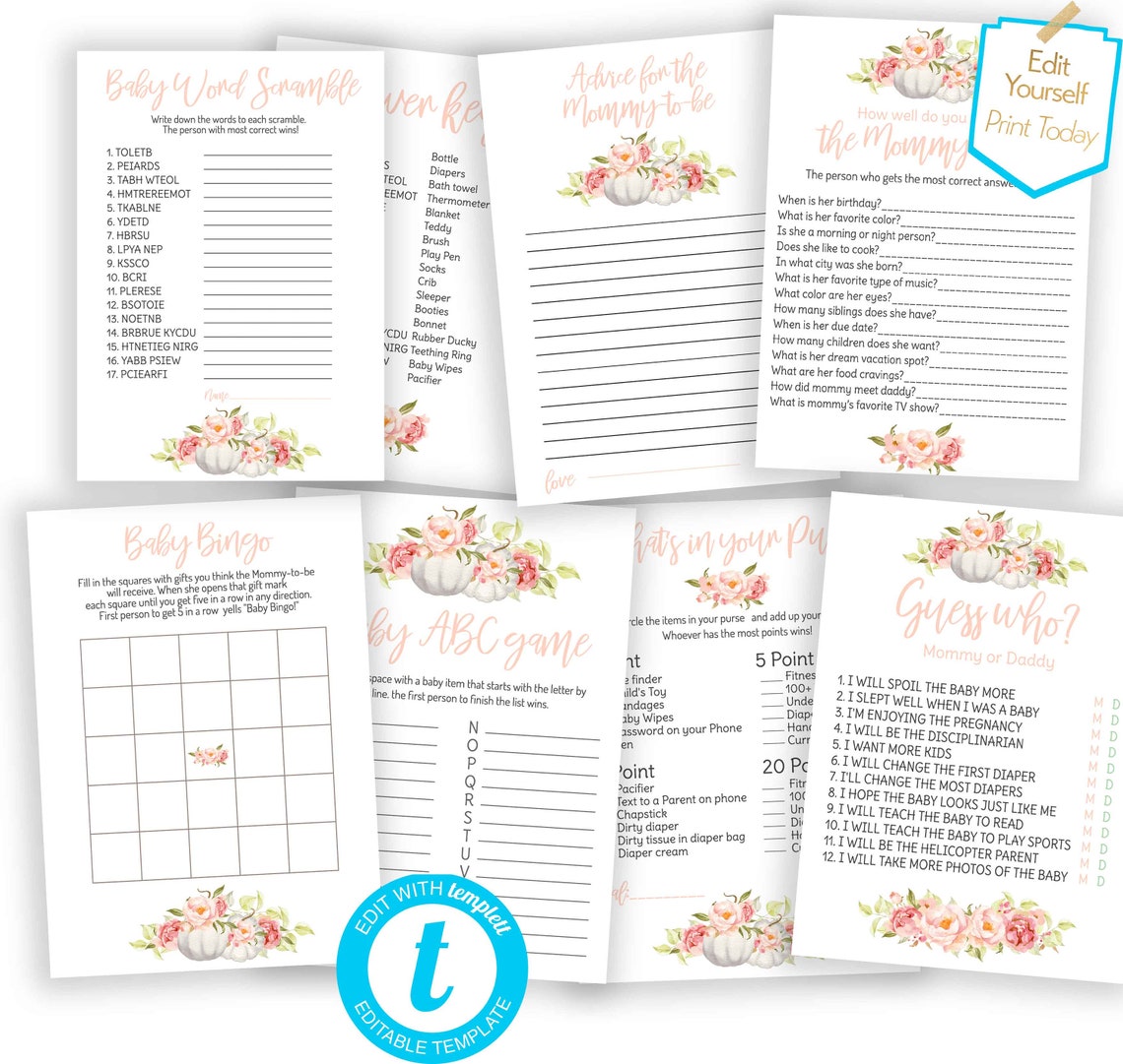 Template Name the Baby Animal Printable Editable Baby Shower - Etsy