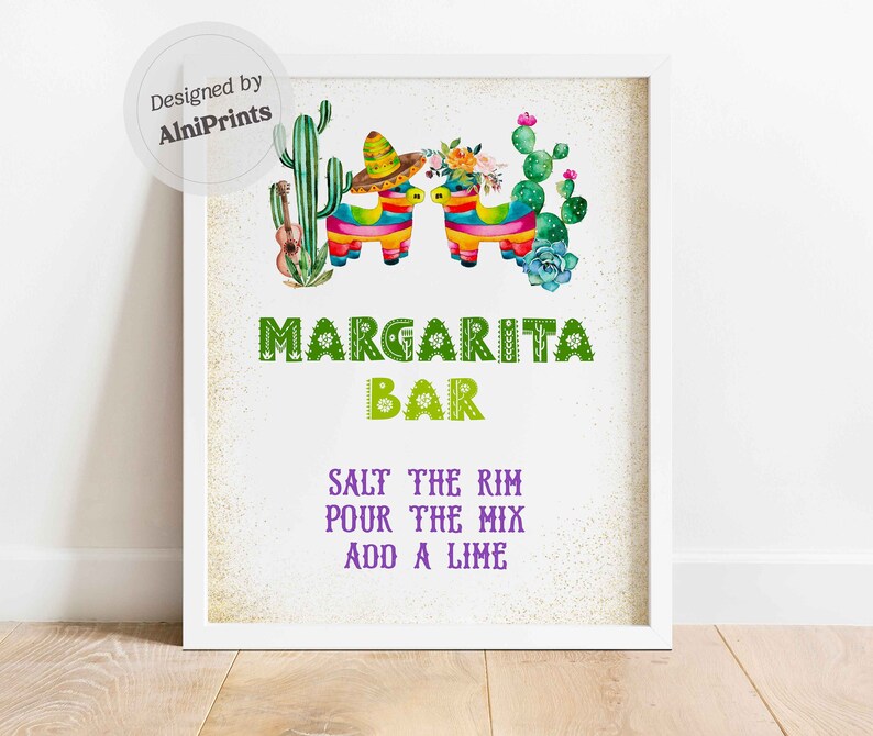 Printable Margarita Bar Sign Fiesta Margarita Bar Signage - Etsy