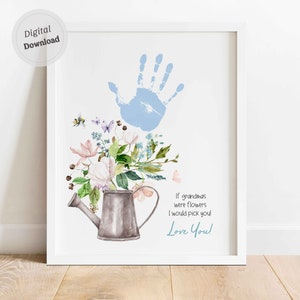Wenn Omas Blumen wären Handabdruck Kunst Großeltern Handabdruck Fußabdruck Kunst Kindertagesstätte DIY Erinnerung Andenken Kleinkind Geschenk Basteln DIY