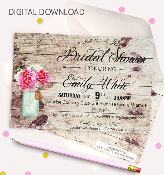 Brides Rustic Chic Invitation Kit 2