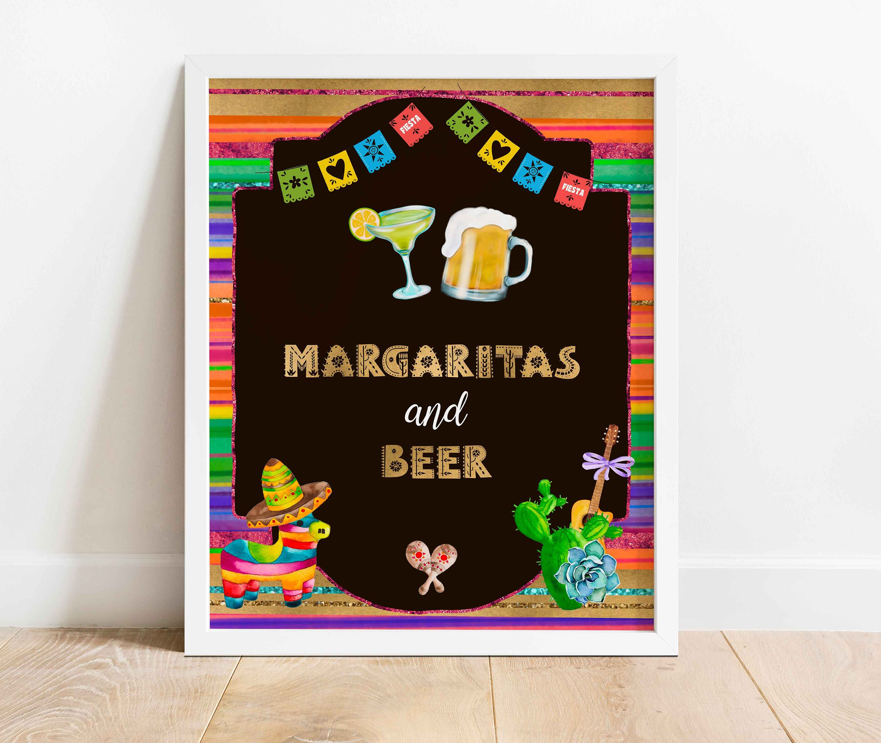 Printable Margaritas and Beer Bar Sign Fiesta Margarita Bar | Etsy
