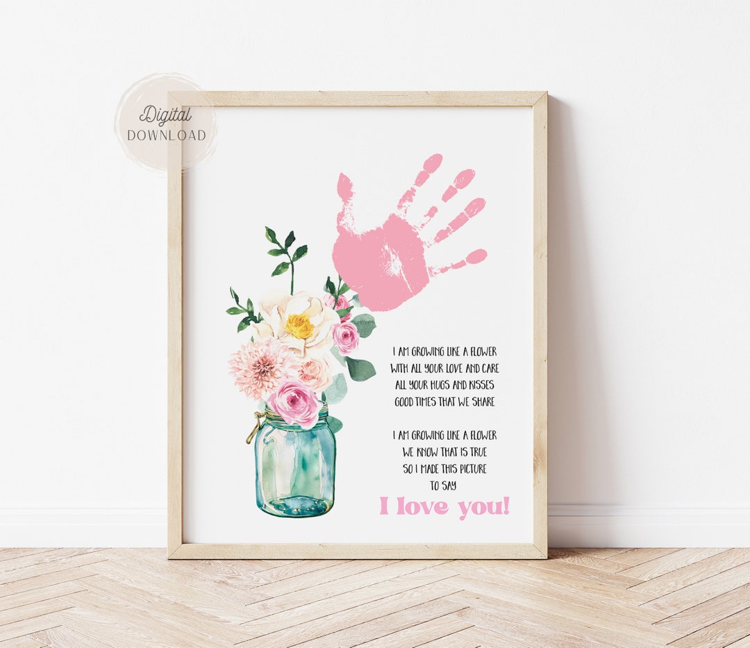 Mother's Day Handprint Poem, Mothers Day Crafts, Handprint Flowers for ...
