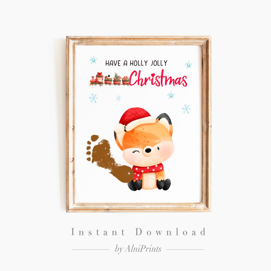 Christmas Handprint Art Fox Footprint Christmas Footprint Etsy Christmas Handprint Art Fox Footprint Christmas Footprint Etsy
